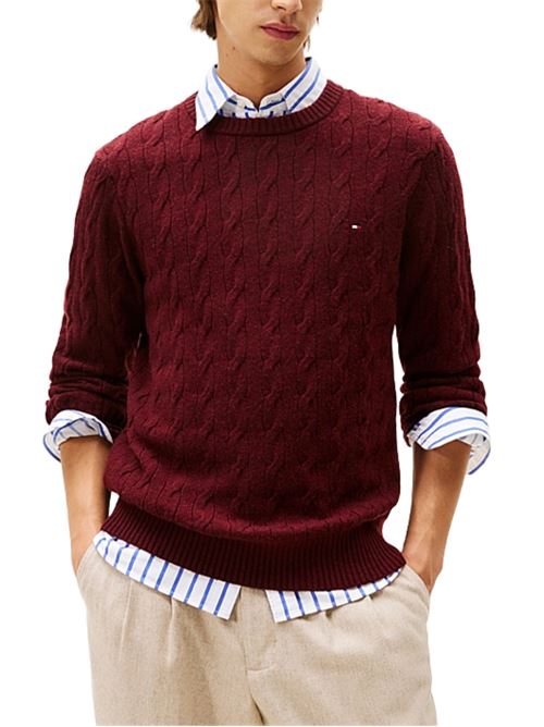 Maglia intrecciata in pura lana d'agnello Tommy Hilfiger | MW0MW40442XT2